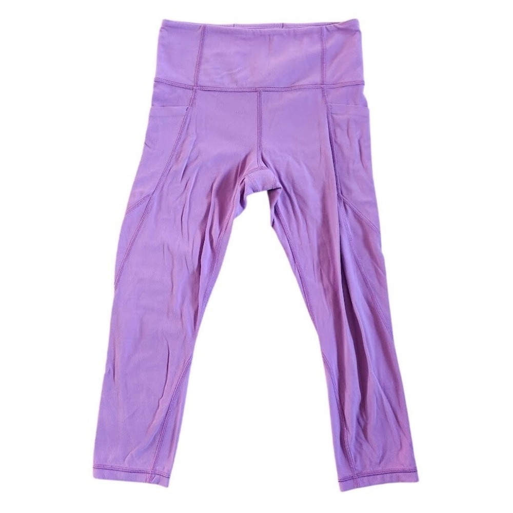 Athleta Women Purple Salutation Stash High Rise Cropped Leggings Size Small 115